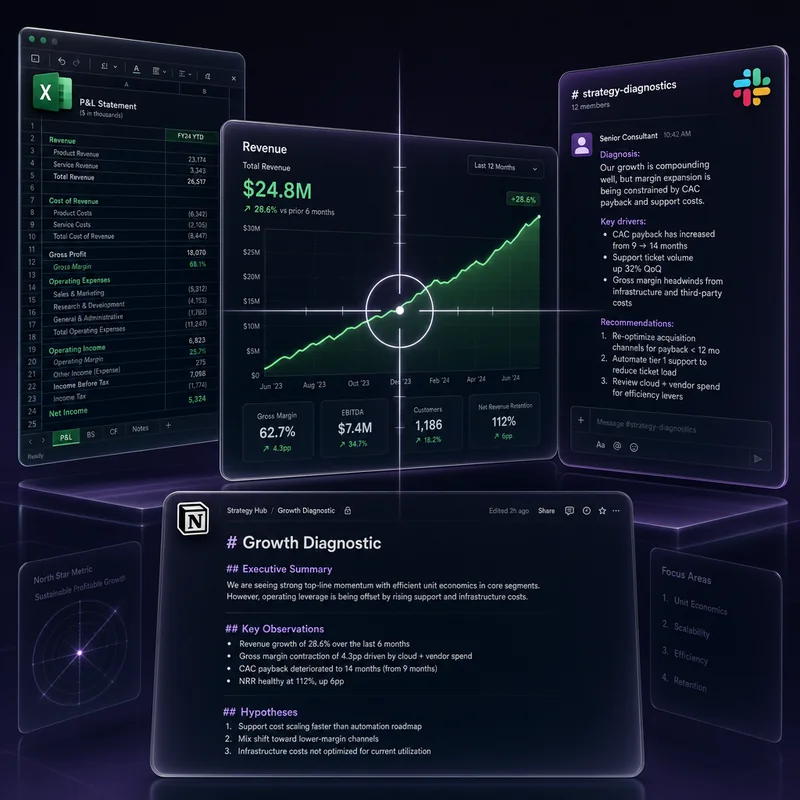 Strategic analysis dashboard with target reticle